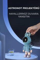 Astronot Projektör Star Gökyüzü Kumandalı Aydınlatma Gece Lambası LW37 Mavi