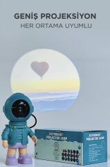 Astronot Projektör Star Gökyüzü Kumandalı Aydınlatma Gece Lambası LW37 Mavi