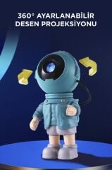 Astronot Projektör Star Gökyüzü Kumandalı Aydınlatma Gece Lambası LW37 Mavi