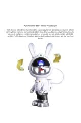 Astronot Projektör Galaxy Star Kumandalı Samanyolu Aydınlatma Gece Lambası LW39 Beyaz