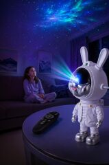 Astronot Projektör Galaxy Star Kumandalı Samanyolu Aydınlatma Gece Lambası LW39 Beyaz
