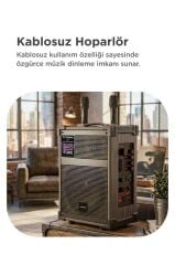 Bluetooth Hoparlör Çift Mikrofonlu Kablosuz Speaker D71 Kahverengi
