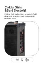 Bluetooth Hoparlör Çift Mikrofonlu Kablosuz Speaker D71 Kahverengi