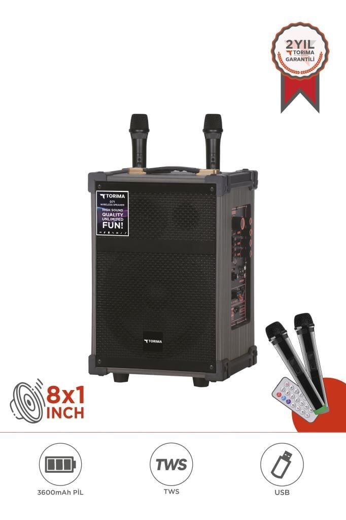 Bluetooth Hoparlör Çift Mikrofonlu Kablosuz Speaker D71 Kahverengi