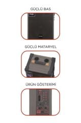 Torima D71 Profesyonel Çift  Mikrofonlu BT Kablosuz Hoparlör Bass Ses Kutusu Speaker