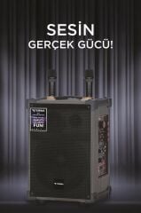 Torima D71 Profesyonel Çift  Mikrofonlu BT Kablosuz Hoparlör Bass Ses Kutusu Speaker