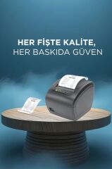 Termal Yazıcı Adisyon Fiş Barkod Etiket Pazaryeri Uyumlu TRP-838X Siyah