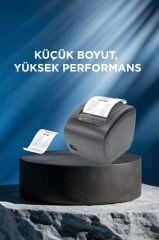 Termal Yazıcı Adisyon Fiş Barkod Etiket Pazaryeri Uyumlu TRP-838X Siyah