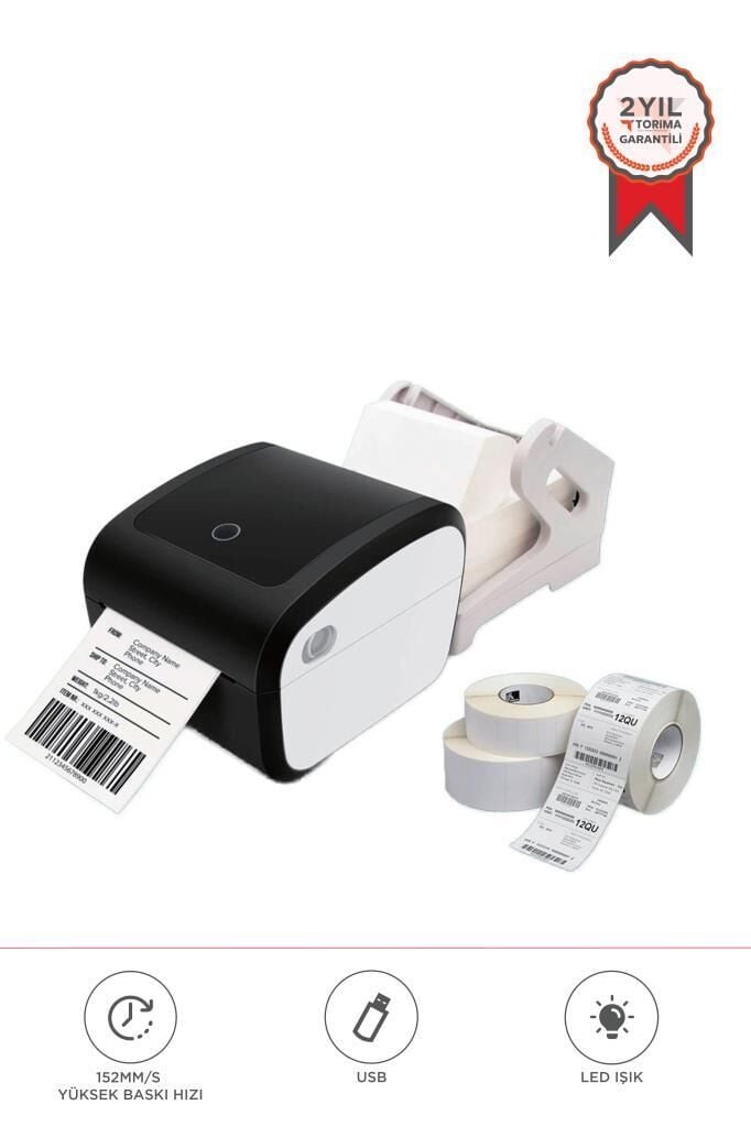 Torima TLP-423X Siyah Direk Termal Adisyon-Fiş-Barkod-Adres-Etiket-Pazaryerleri İle Uyumlu Yazıcı