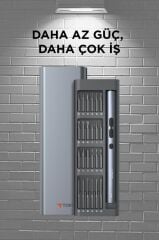 Şarjlı Hassas Tornavida Seti 48 Parça Type-C Şarjlı Led Işıklı Mıknatıslı Alüminyum Kasa TTS04 Gri