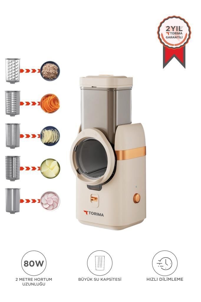 Otomatik Rende Doğrayıcı Dilimleme Makinesi 5IN1 TFS01 Krem