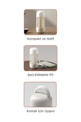 Elektrikli Sinek Öldürücü Şarjlı Uv Işıklı Lamba Sivrisinek Kovucu Sineksavar SSK11 Beyaz