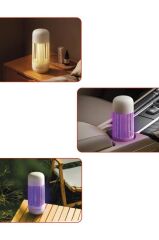 Elektrikli Sinek Öldürücü Şarjlı Uv Işıklı Lamba Sivrisinek Kovucu Sineksavar SSK11 Beyaz