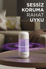 Elektrikli Sinek Öldürücü Şarjlı Uv Işıklı Lamba Sivrisinek Kovucu Sineksavar SSK11 Beyaz
