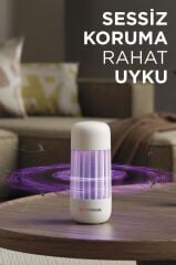 Elektrikli Sinek Öldürücü Şarjlı Uv Işıklı Lamba Sivrisinek Kovucu Sineksavar SSK11 Beyaz
