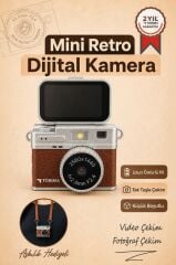 Mini Dijital Kamera 2K Flip Ekranlı Selfie Video Vlog Kamerası CMR49 Kahverengi