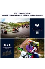 Motosiklet Helmet İnterkom Bluetooth 2li Kask Kulaklığı Ejeas Double V6PRO+