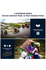 Motosiklet Helmet İnterkom Bluetooth 2li Kask Kulaklığı Ejeas Double V6PRO+