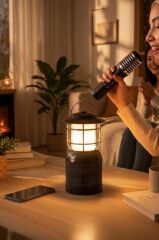 Torima Bluetooth Hoparlör Mikrofonlu Nostaljik Fener Tasarımlı Speaker SD08 Siyah
