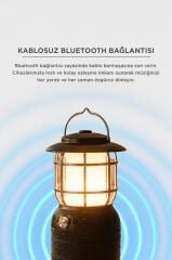 Bluetooth Hoparlör Mikrofonlu Nostaljik Fener Tasarımlı Speaker SD08 Siyah