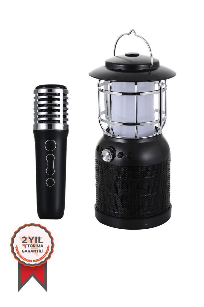 Bluetooth Hoparlör Mikrofonlu Nostaljik Fener Tasarımlı Speaker SD08 Siyah