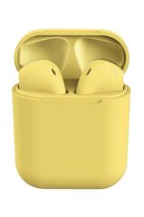 Bluetooth Kulaklık Stereo Kulak İçi Kablosuz Kulaklık Pop Up i12 Inpods Mat Sarı
