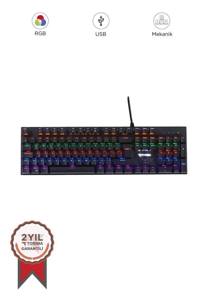 TK-05 Kablolu Mekanik Blue Switch Rgb Işıklı Gaming Klavye Siyah