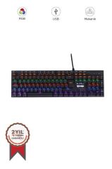 Oyuncu Klavyesi Rgb Işıklı Mekanik Blue Switch Kablolu Klavye TK05 Siyah