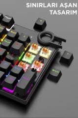 Oyuncu Klavyesi Rgb Işıklı Mekanik Blue Switch Kablolu Klavye TK05 Siyah
