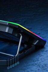 Laptop Soğutucu Ayarlanabilir Rgb Dizüstü Bilgisayar Soğutma Fanı CF04 Siyah