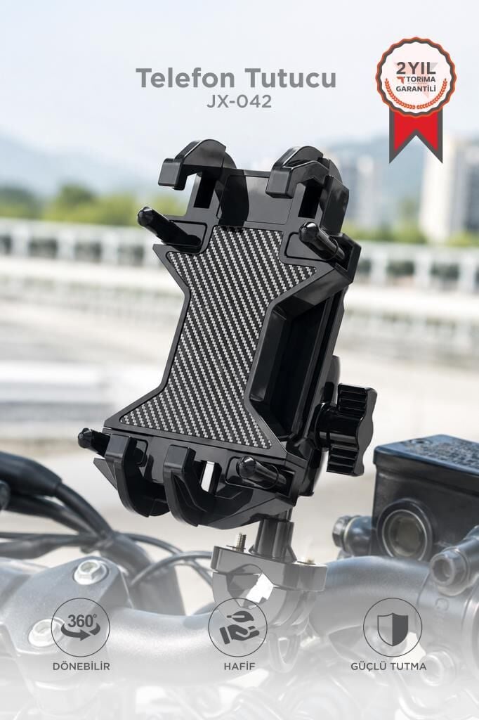 Telefon Tutucu Motorbisiklet Bisiklet Oto Aksesuarları JX042 Siyah