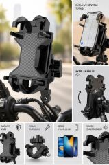 Telefon Tutucu Motorbisiklet Bisiklet Oto Aksesuarları JX042 Siyah