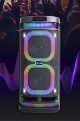 Bluetooth Hoparlör Karaoke Mikrofonlu Rgb Işıklı Speaker BTS1989 Siyah