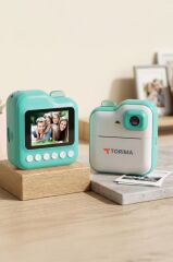 Dijital Fotoğraf Makineleri Çocuk Termal Resim Kağıt Baskılı Yazıcı Kamera Video Makinesi CMR15 Yeşil