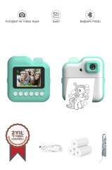 Dijital Fotoğraf Makineleri Çocuk Termal Resim Kağıt Baskılı Yazıcı Kamera Video Makinesi CMR15 Mavi