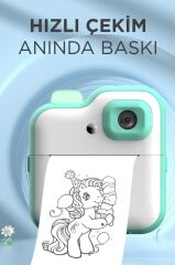 Dijital Fotoğraf Makineleri Çocuk Termal Resim Kağıt Baskılı Yazıcı Kamera Video Makinesi CMR15 Mavi