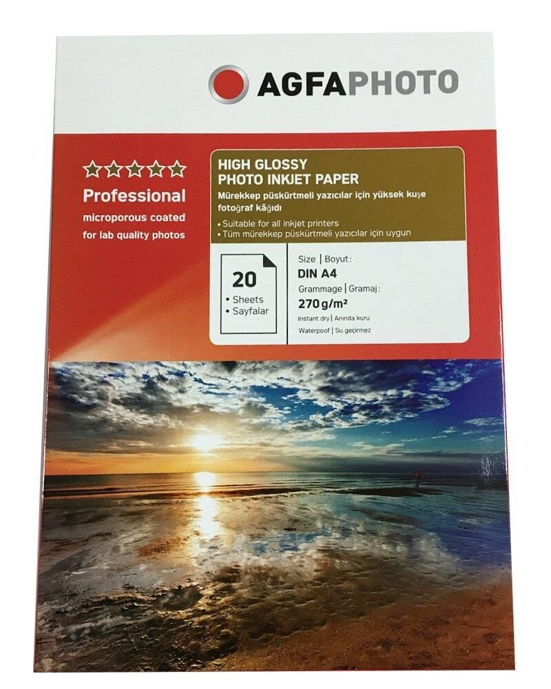 Agfaphoto Fotoğraf Kağıdı DIN A4 Parlak 270Gr 20 Adet Inkjet Kağıt