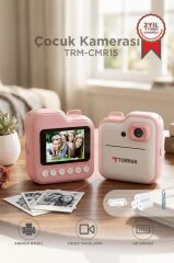 Dijital Fotoğraf Makinesi Çocuk Termal Resim Kağıt Baskılı Yazıcı Kamera Video Makinesi CMR15 Pembe