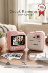 Dijital Fotoğraf Makinesi Çocuk Termal Resim Kağıt Baskılı Yazıcı Kamera Video Makinesi CMR15 Pembe