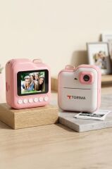 Dijital Fotoğraf Makinesi Çocuk Termal Resim Kağıt Baskılı Yazıcı Kamera Video Makinesi CMR15 Pembe