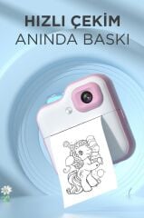 Dijital Fotoğraf Makinesi Çocuk Termal Resim Kağıt Baskılı Yazıcı Kamera Video Makinesi CMR15 Pembe