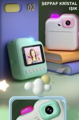 Dijital Fotoğraf Makinesi Çocuk Termal Resim Kağıt Baskılı Yazıcı Kamera Video Makinesi CMR15 Pembe