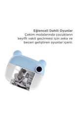 Dijital Fotoğraf Makinesi Çocuk Termal Resim Kağıt Baskılı Yazıcı Kamera Makinesi CMR14 Mavi