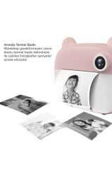 Dijital Fotoğraf Makinesi Çocuk Termal Resim Kağıt Baskılı Yazıcı Kamera Makinesi CMR14 Pembe