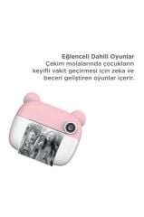 Dijital Fotoğraf Makinesi Çocuk Termal Resim Kağıt Baskılı Yazıcı Kamera Makinesi CMR14 Pembe