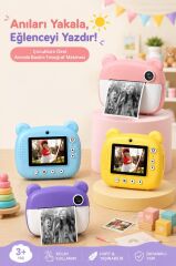 Dijital Fotoğraf Makinesi Çocuk Termal Resim Kağıt Baskılı Yazıcı Kamera Makinesi CMR14 Pembe