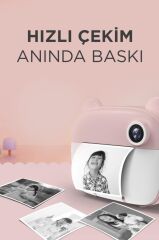 Dijital Fotoğraf Makinesi Çocuk Termal Resim Kağıt Baskılı Yazıcı Kamera Makinesi CMR14 Pembe