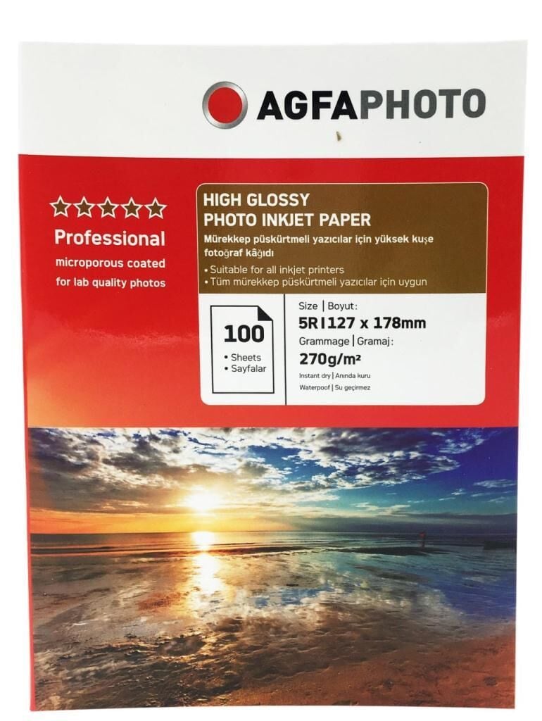 Agfaphoto Fotoğraf Kağıdı (13X18) 270Gr 5R Inkjet Kağıt Parlak