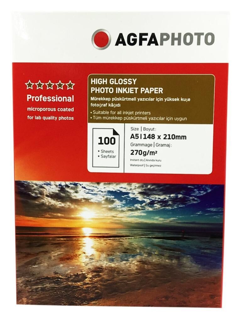 Agfaphoto Fotoğraf Kağıdı (15X21) 270Gr A5 Inkjet Kağıt Parlak