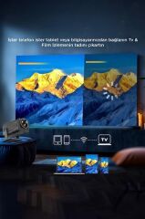 Projeksiyon Cihazı Taşınabilir Ev Sinema 4K 1080P Android Akıllı Projektör HY320 Siyah